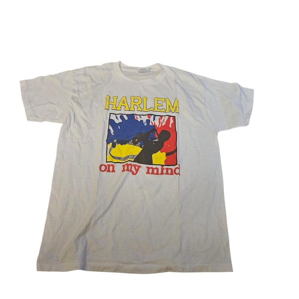 My‎ Shirt Harlem On My Mind, Rare Graphic Print T-Shirt XL Vintage; Made in USA